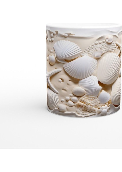 Kabuklar ve Yıldızlarla Bezenmiş Su Altı Temalı Kupa Bardak