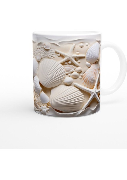 Kabuklar ve Yıldızlarla Bezenmiş Su Altı Temalı Kupa Bardak modelleri