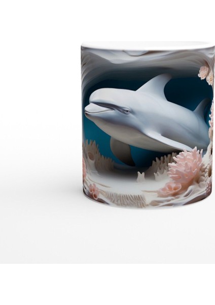 Mercan Bahçesinde Mutlu Yunus Kupa Bardak