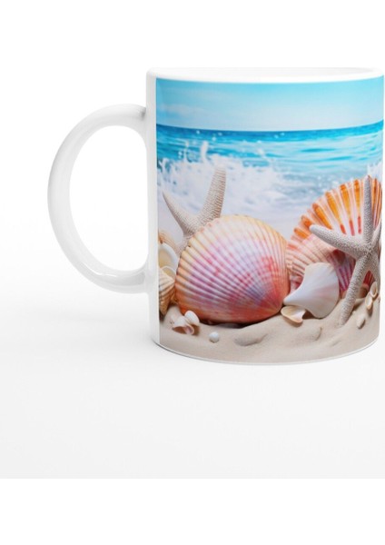 Pastel Renkli Kabuklar ve Yıldızlarla Su Altı Temalı Kupa Bardak fiyatları