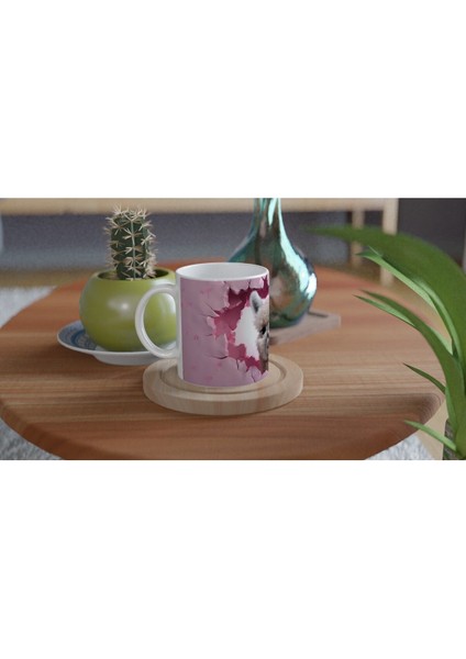 Çatlak Duvardan Bakan Alpaka Temalı Baskılı Kupa Bardak fırsatları