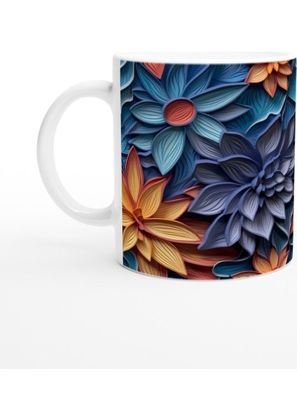 Ateş Çiçekleri Desenli Kupa Bardak