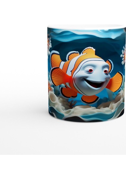 Deniz Mağarasında Sevimli Palyaço Balığı Baskılı Kupa Bardak
