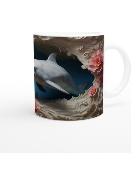 Mercan Dalgaları Arasında Yunus ve Güller Kupa Bardak modelleri