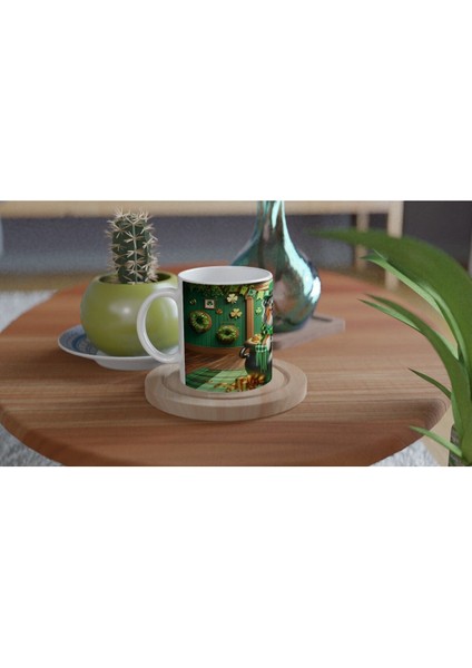 Leprechaun Şapkalı Avustralya Çoban Köpeği Temalı Baskılı Kupa Bardak fırsatları