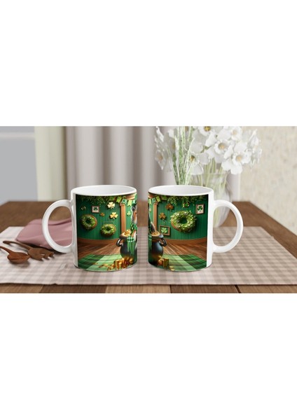 Leprechaun Şapkalı Avustralya Çoban Köpeği Temalı Baskılı Kupa Bardak indirimleri