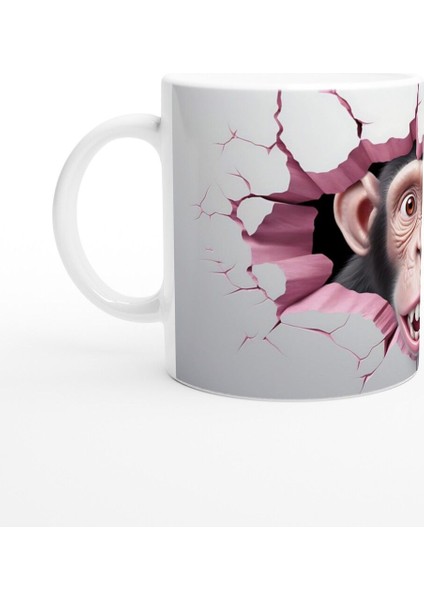 Duvarı Yırtan Şaşkın Maymun Temalı Baskılı Kupa Bardak fiyatları