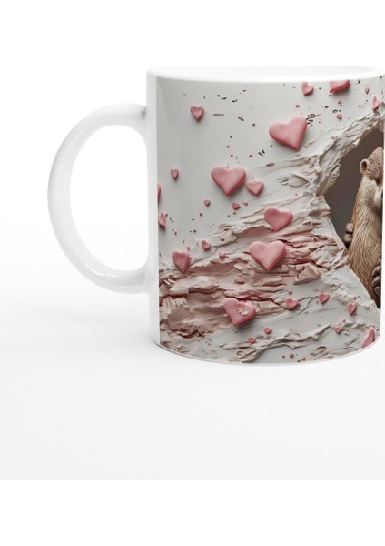 Kalpten Bakan Sarılan Su Samurları Temalı Baskılı Kupa Bardak fiyatları