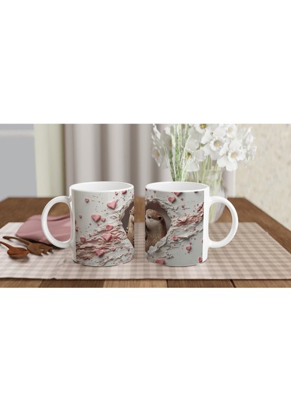 Kalpten Bakan Sarılan Su Samurları Temalı Baskılı Kupa Bardak indirimleri