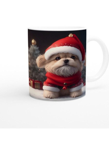 Kırmızı Şapkalı Mini Noel Köpeği Baskılı Kupa Bardak fiyatları