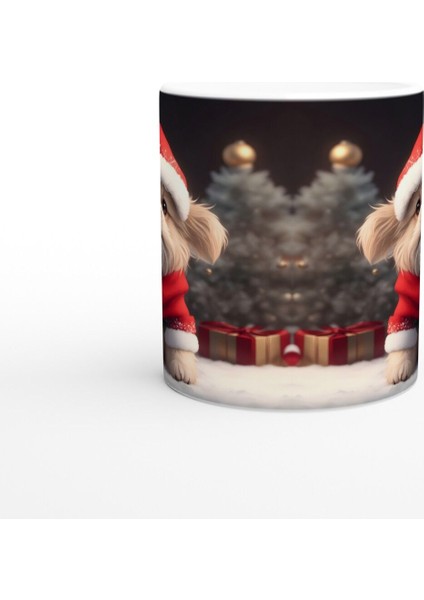 Kırmızı Şapkalı Mini Noel Köpeği Baskılı Kupa Bardak modelleri