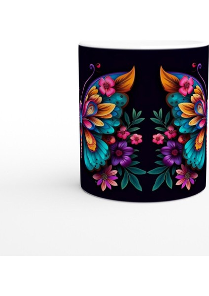 Renk Cümbüşü Çiçekli Kelebek Kupa Bardak fiyatları