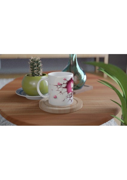 Kalpli Çatlak Duvardan Bakan Fransız Bulldog Temalı Baskılı Kupa Bardak fırsatları