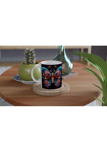 Neon Renkli Gökkuşağı Kelebek Kupa Bardak fırsatları