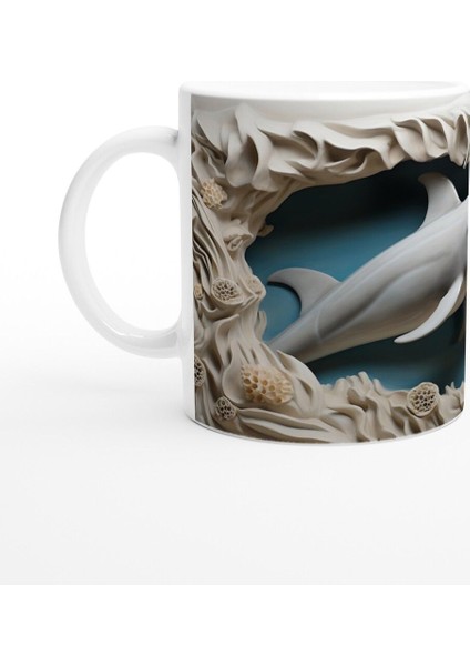 Doğal Mercan Yapıları Arasında Yunus Temalı Su Altı Kupa Bardak fiyatları