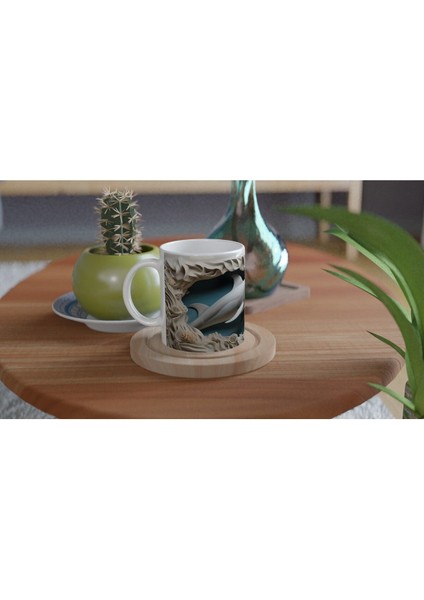 Doğal Mercan Yapıları Arasında Yunus Temalı Su Altı Kupa Bardak fırsatları