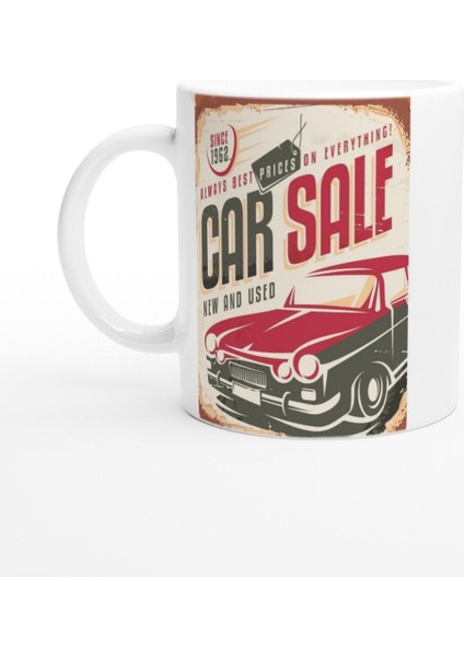 Car Sale 1962 Retro Araba Baskılı Kupa Bardak