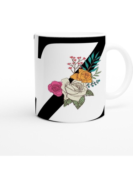 Z Harfi Çiçek Detaylı Kupa Bardak modelleri