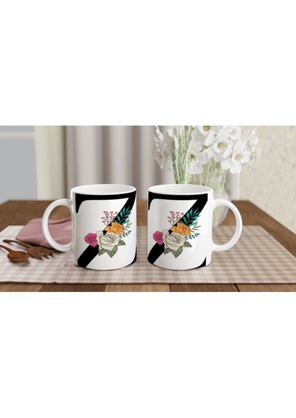 Z Harfi Çiçek Detaylı Kupa Bardak indirimleri