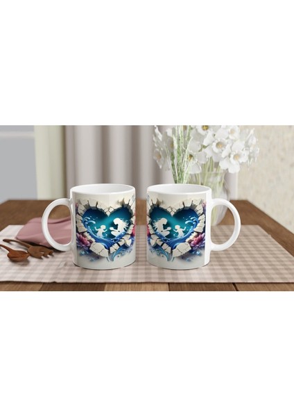 Kırık Kalp Içinde Dalgalar Arasında Anne ve Çocuk Kupa Bardak indirimleri