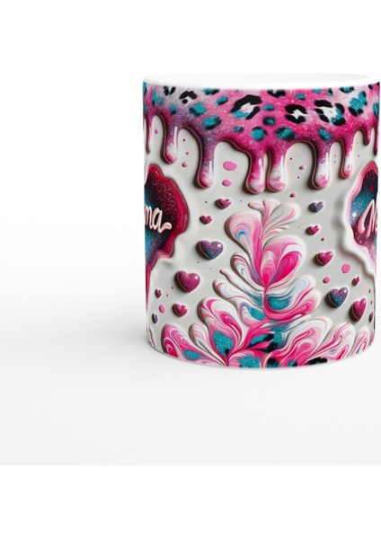 Mama Yazılı Sanatsal Desenli Kalpli Anneler Günü Kupa Bardak fiyatları