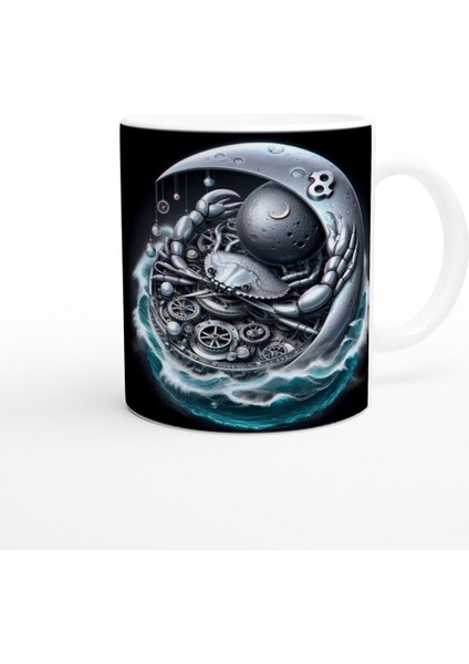 Yengeç Burcu Baskılı Kahve Kupası - Zamanın Çarkları Astroloji Mekanizması Vs2 modelleri