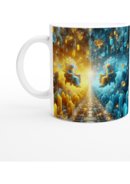 Ikizler Burcu Baskılı Kahve Kupası - Büyülü Kristal Mağarası Temalı Vs2