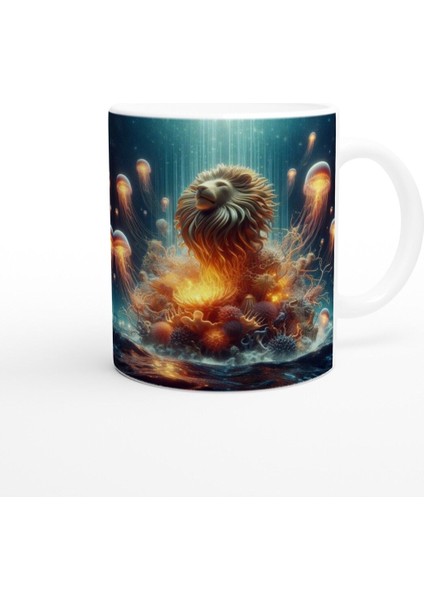 Aslan Burcu Baskılı Kahve Kupası - Astral Denizaltı Dünyası Vs1 modelleri