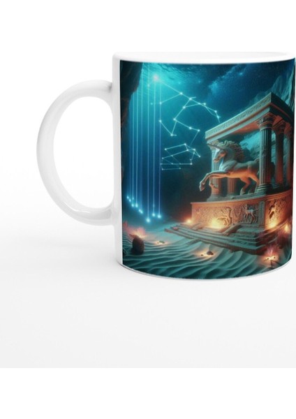 Yay Burcu Baskılı Kahve Kupası - Astral Denizaltı Dünyası Vs1