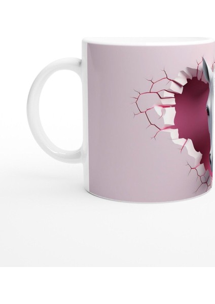 Duvarı Delen Beyaz At Temalı Baskılı Kupa Bardak fiyatları