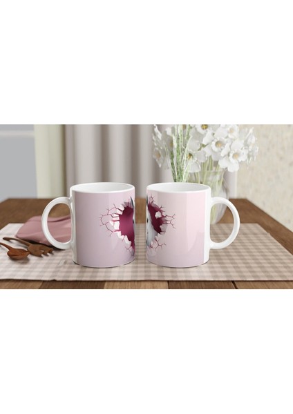 Duvarı Delen Beyaz At Temalı Baskılı Kupa Bardak indirimleri