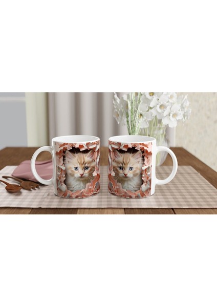 Duvarın Ardından Bakan Yavru Kedi Temalı Baskılı Kupa Bardak indirimleri