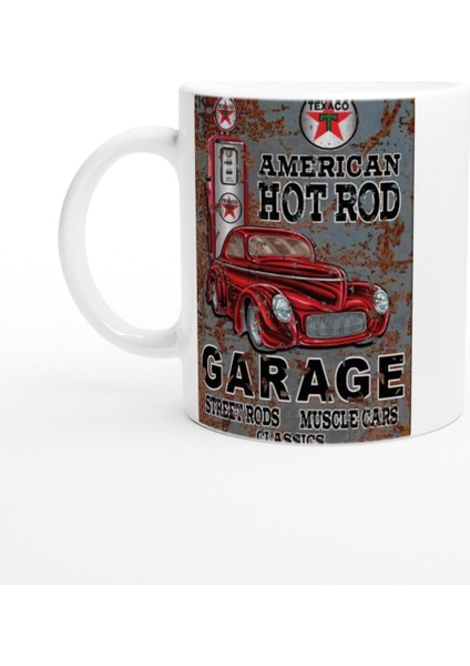 American Hot Rod Texaco Temalı Kupa Bardak