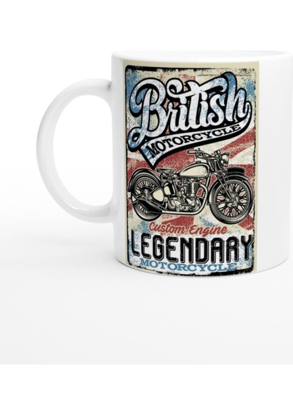 British Legendary Motorcycle Baskılı Kupa Bardak