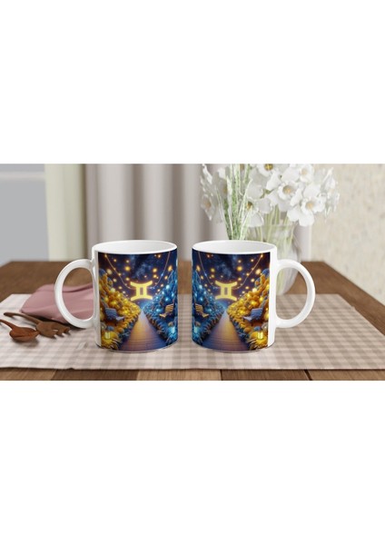 Ikizler Burcu Baskılı Kahve Kupası - Ay Işığında Zodyak Bahçesi Vs2 indirimleri