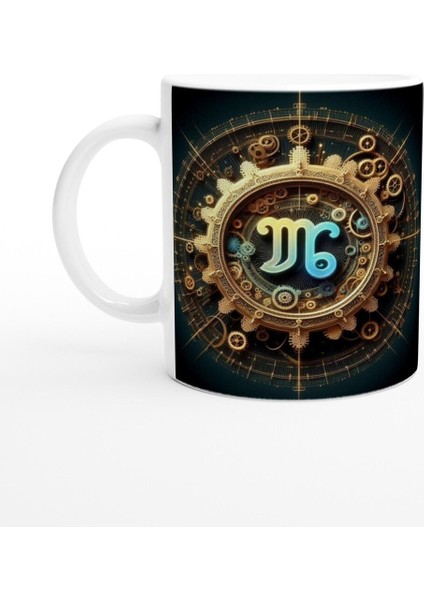 Başak Burcu Baskılı Kahve Kupası - Zamanın Çarkları Astroloji Mekanizması Vs1