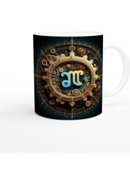 Başak Burcu Baskılı Kahve Kupası - Zamanın Çarkları Astroloji Mekanizması Vs1 modelleri