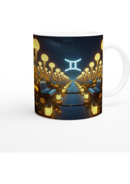 Ikizler Burcu Baskılı Kahve Kupası - Ay Işığında Zodyak Bahçesi Vs4 modelleri