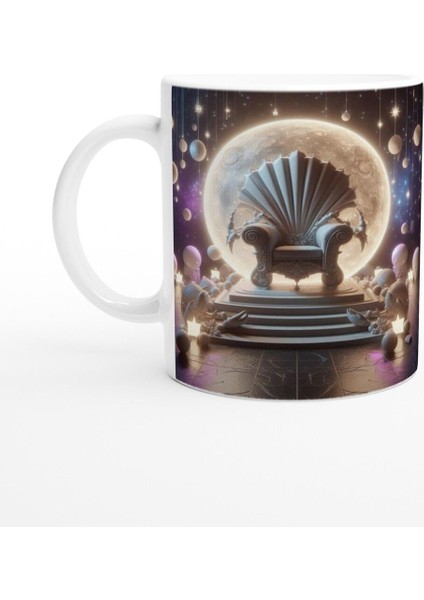Yengeç Burcu Baskılı Kahve Kupası - Galaktik Taht Odası Temalı Vs1