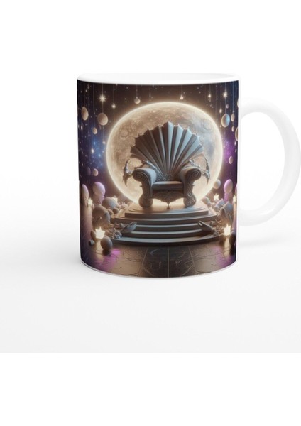 Yengeç Burcu Baskılı Kahve Kupası - Galaktik Taht Odası Temalı Vs1 modelleri