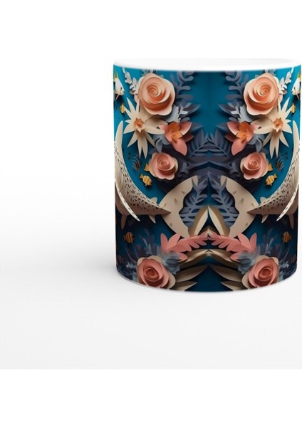 Çiçekli Köpek Balığı Baskılı Kupa Bardak fiyatları