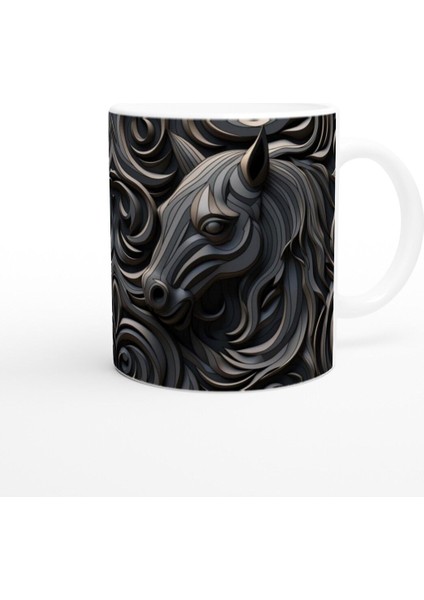 Soyut Desenli Modern At Figürlü Kupa Bardak modelleri