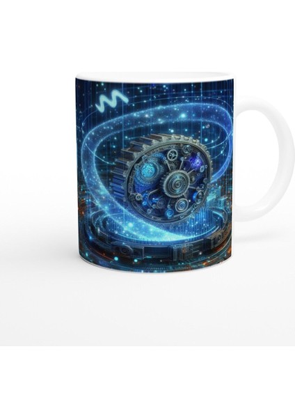Kova Burcu Baskılı Kahve Kupası - Zamanın Çarkları Astroloji Mekanizması Vs1 modelleri