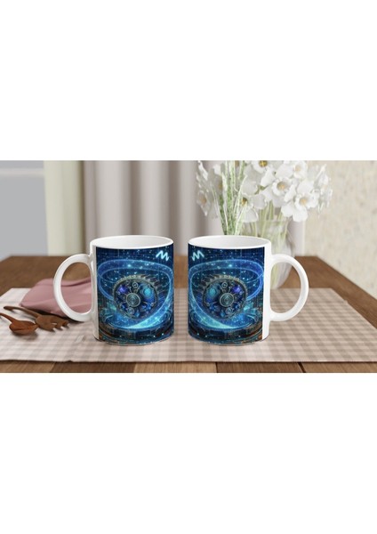 Kova Burcu Baskılı Kahve Kupası - Zamanın Çarkları Astroloji Mekanizması Vs1 indirimleri
