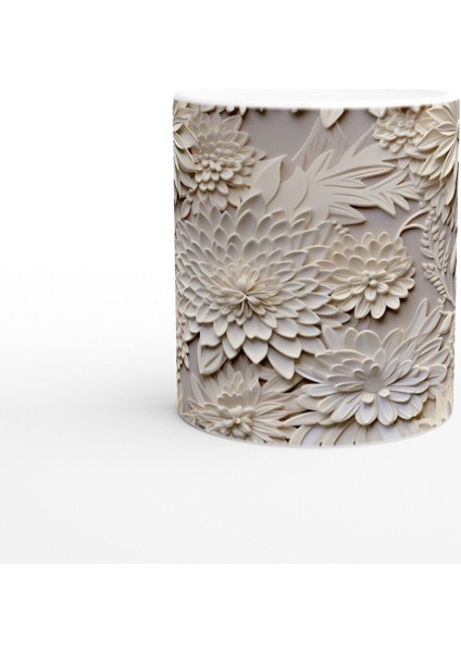 Zamansız Zarafet Beyaz Çiçekli Kupa fiyatları