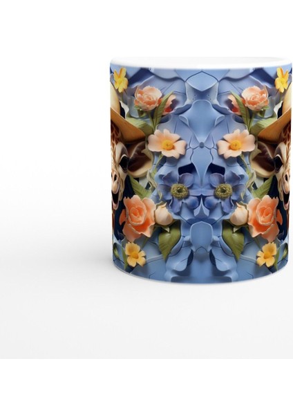 Çiçek Bahçesinden Bakan Şapkalı Zürafa Temalı Baskılı Kupa Bardak fiyatları