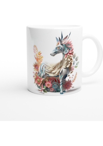 Çiçeklerle Bezeli Mitolojik At Kupa Bardak modelleri