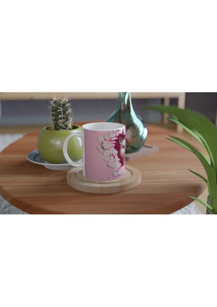 Pembe Duvarı Yırtan Sevimli Lama Temalı Baskılı Kupa Bardak fırsatları