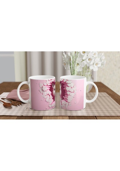 Pembe Duvarı Yırtan Sevimli Lama Temalı Baskılı Kupa Bardak indirimleri