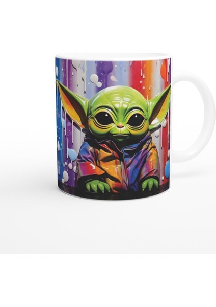 Renkli Ceketli Sevimli Yaratık Baskılı Kupa Bardak modelleri